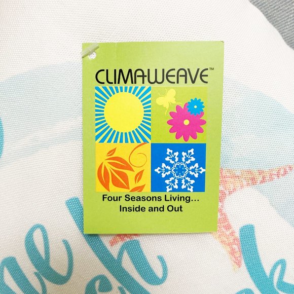 MWW, 18” x 18” Blue and White Beach Theme Throw Pillow "Gone To Beach" - Picture 3 of 3